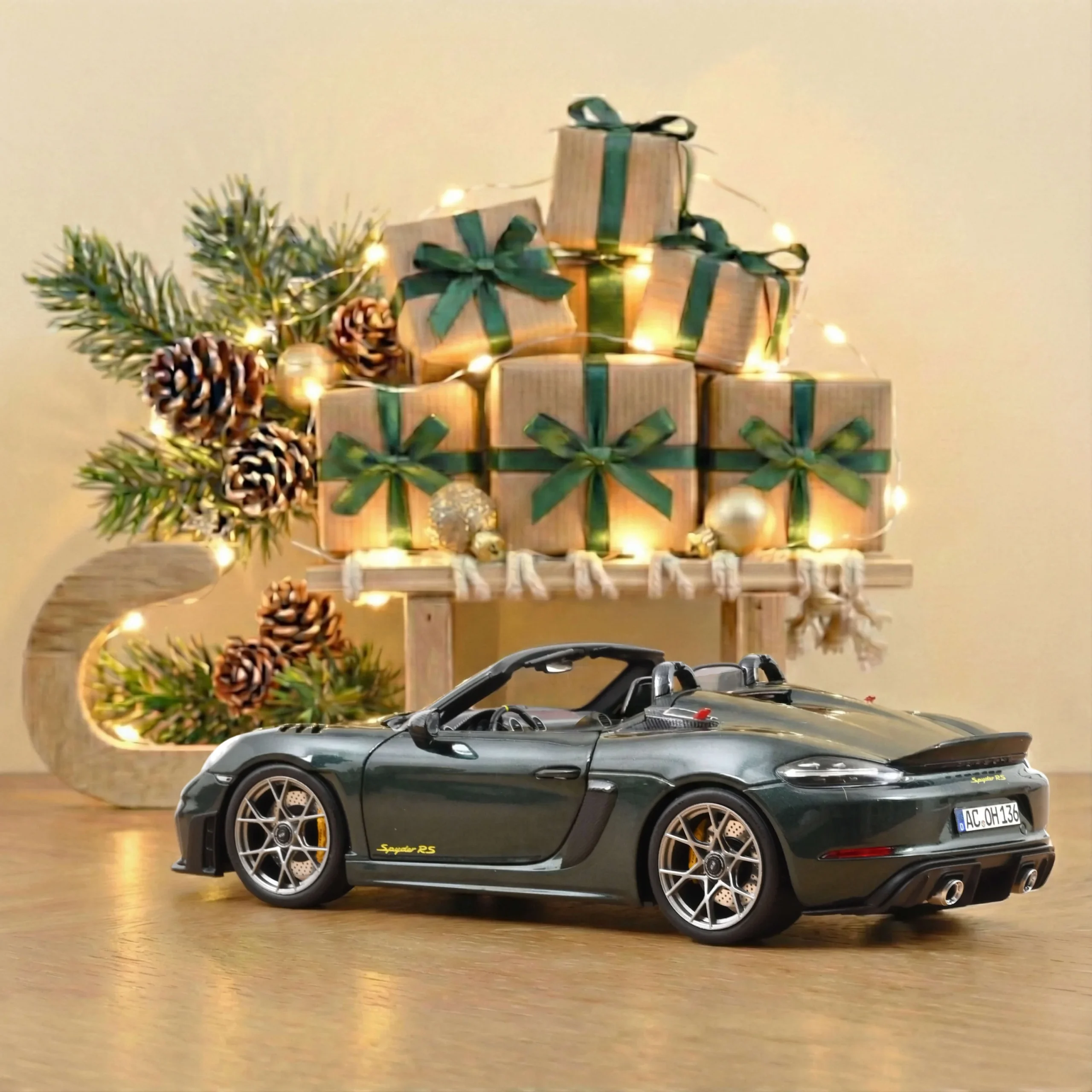 NOREV Porsche 718 Spyder RS w/ Weissach Pack 2023 Forest Green - Görsel 4