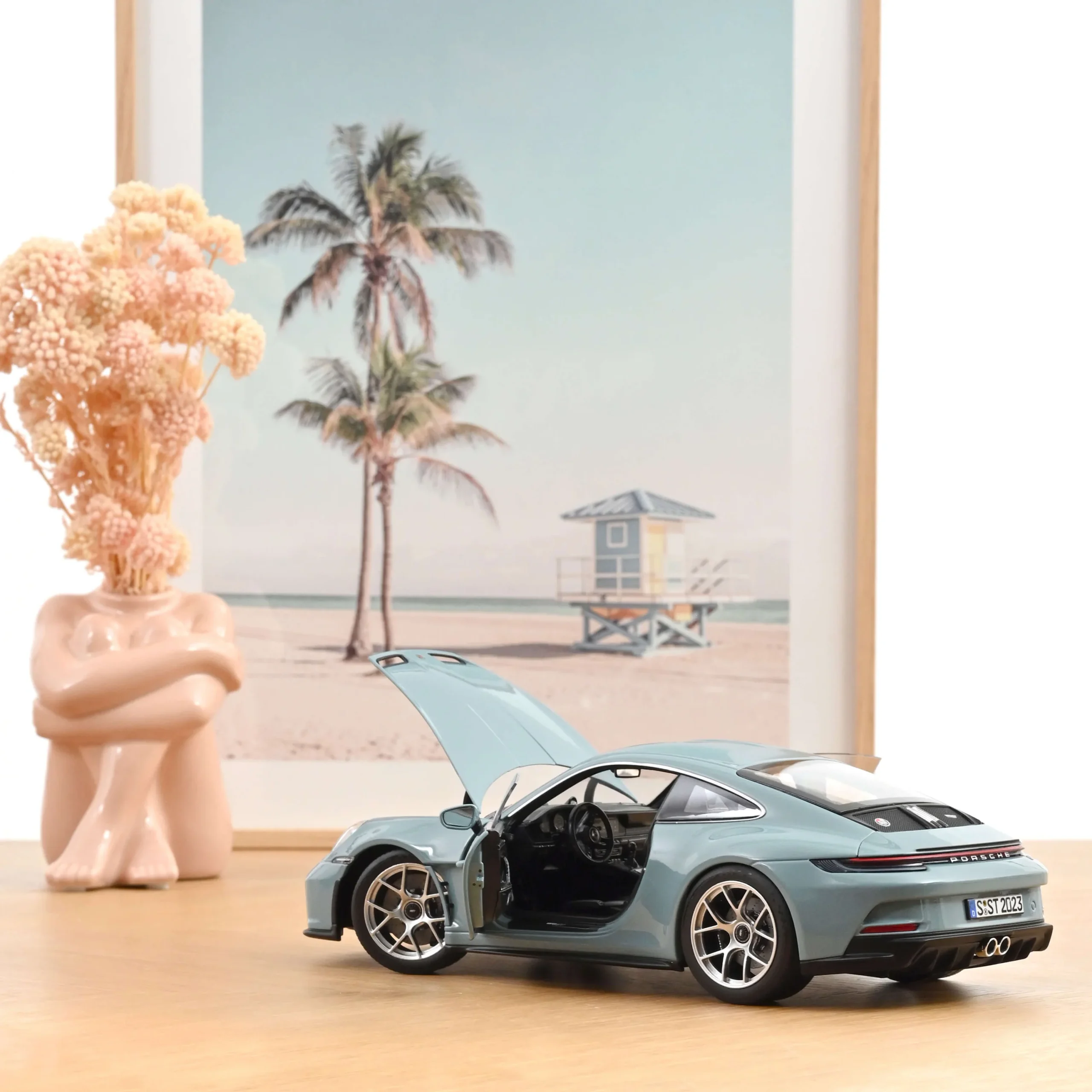 NOREV Porsche 911 S/T 2023 Bleu Meissen 1/18 - Görsel 6