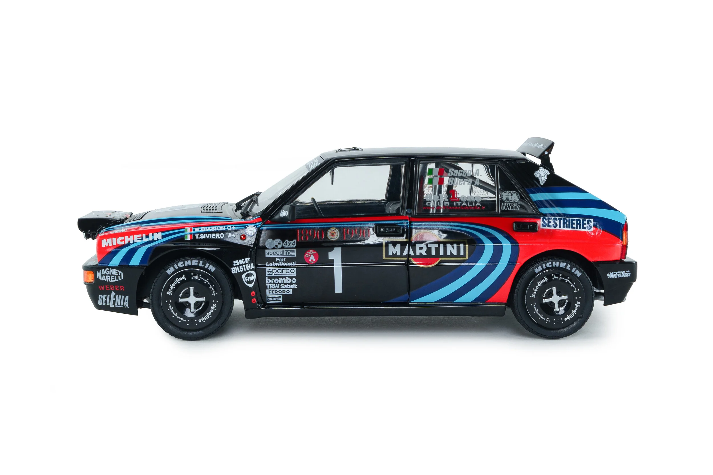 SOLİDO 1/18 Lancia Delta HF Integrale TRIBUTE TO BIASON – Rallye Montecarlo – 1990 – A.SACCO - Görsel 4
